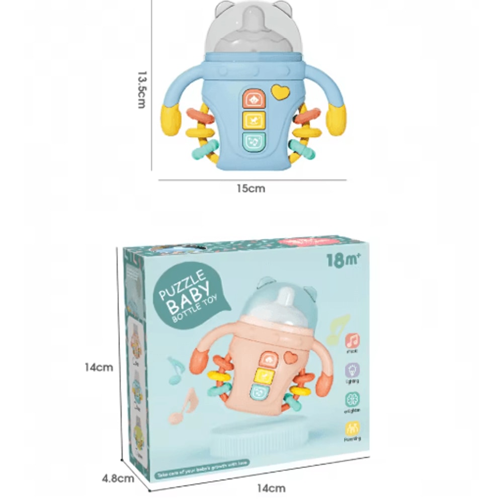 Electronic Baby Bottle Toy With Music English Words Rattle Learning Toy 18 Months 4