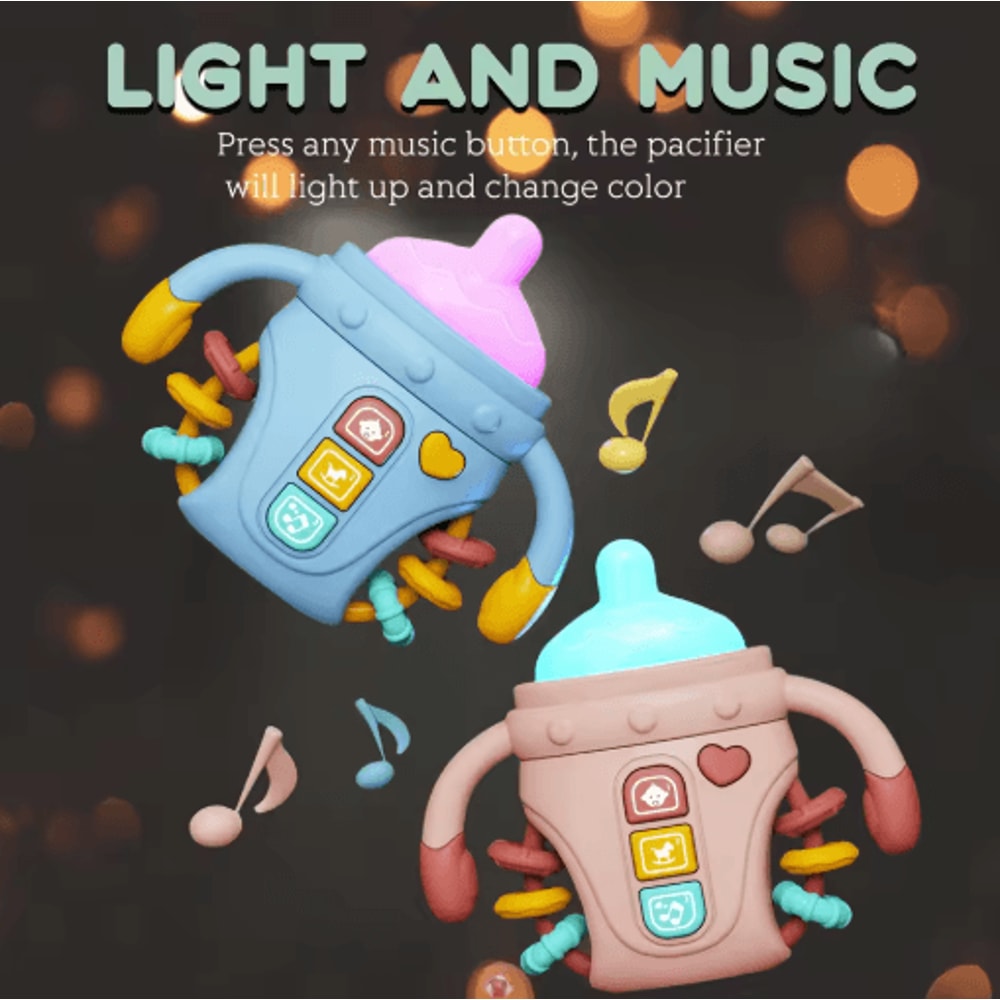 Electronic Baby Bottle Toy With Music English Words Rattle Learning Toy 18 Months 7