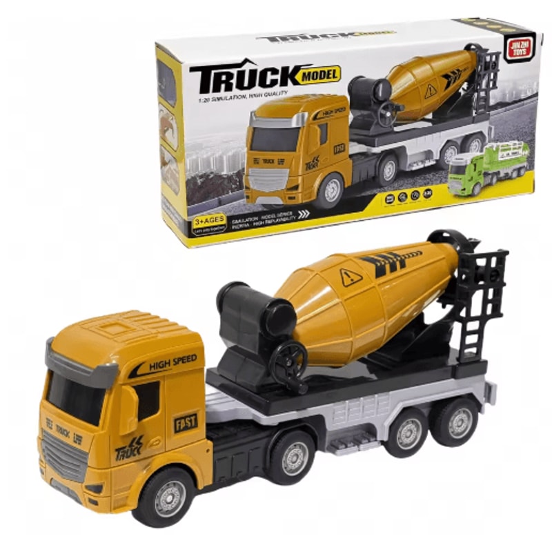Inertia Construction Vehicle Set For Kids Mixer Digger Tipper Truck Engineering Playset 4
