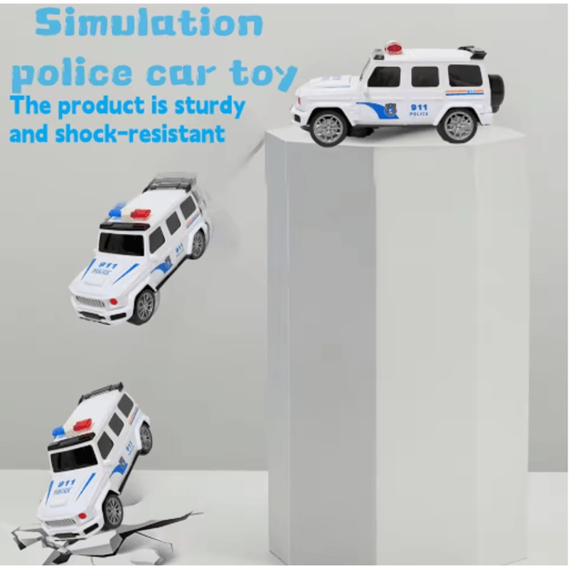 Electric Police Toy Car For Kids Light Sound Police Vehicle Playset Ages 3 2