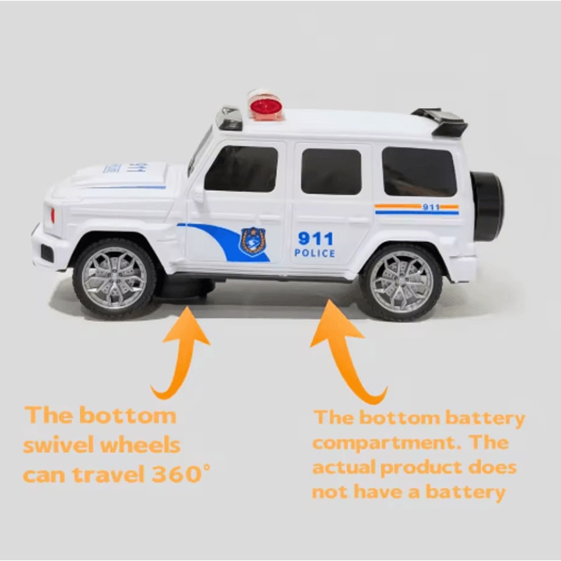 Electric Police Toy Car For Kids Light Sound Police Vehicle Playset Ages 3 3