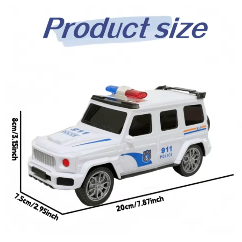Electric Police Toy Car For Kids Light Sound Police Vehicle Playset Ages 3 4