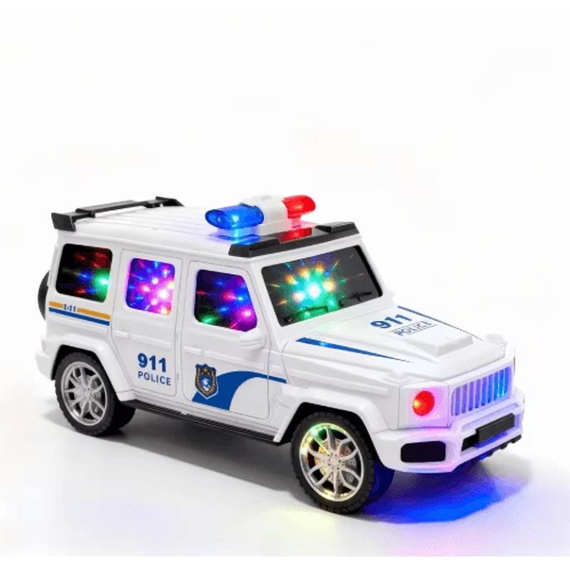 Electric Police Toy Car For Kids Light Sound Police Vehicle Playset Ages 3 5