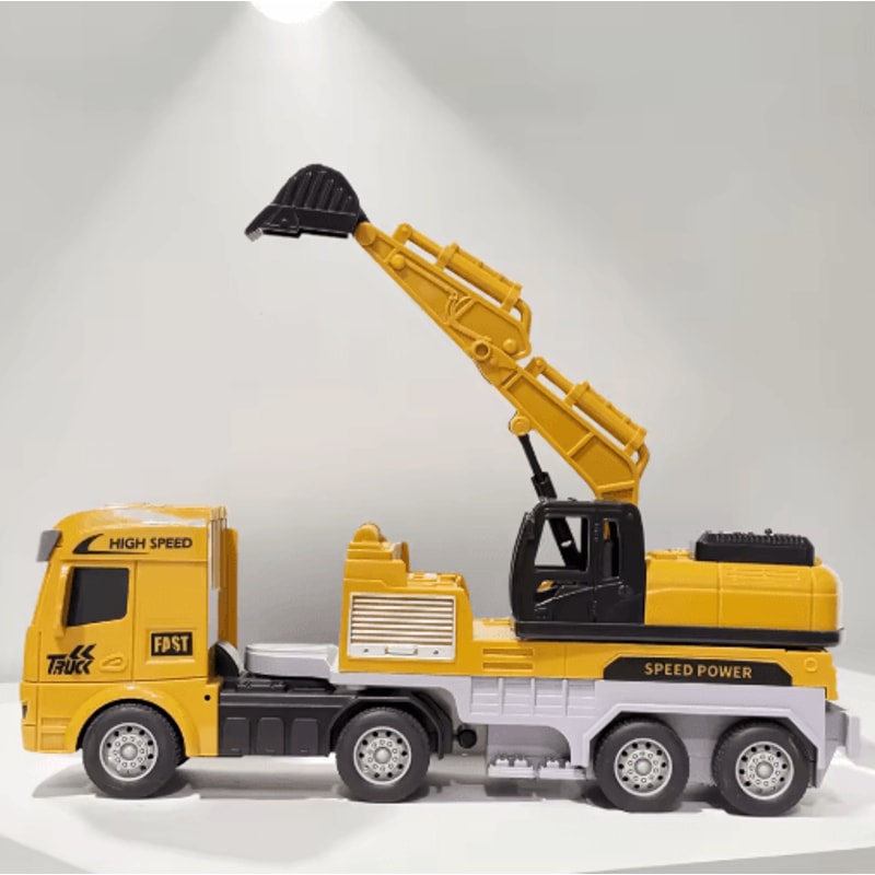 Inertia Construction Vehicle Set For Kids Mixer Digger Tipper Truck Engineering Playset Ages 3 3