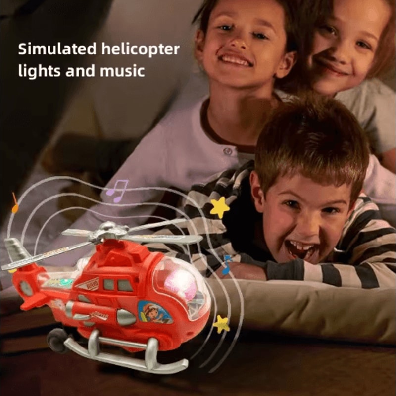 Electric Helicopter Toy For Kids 360 Rotating Light Music Aircraft Ages 3 8