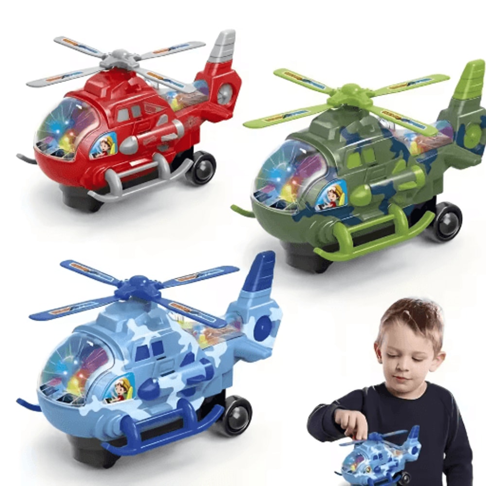 Electric Helicopter Toy For Kids 360 Rotating Light Music Aircraft Ages 3 0