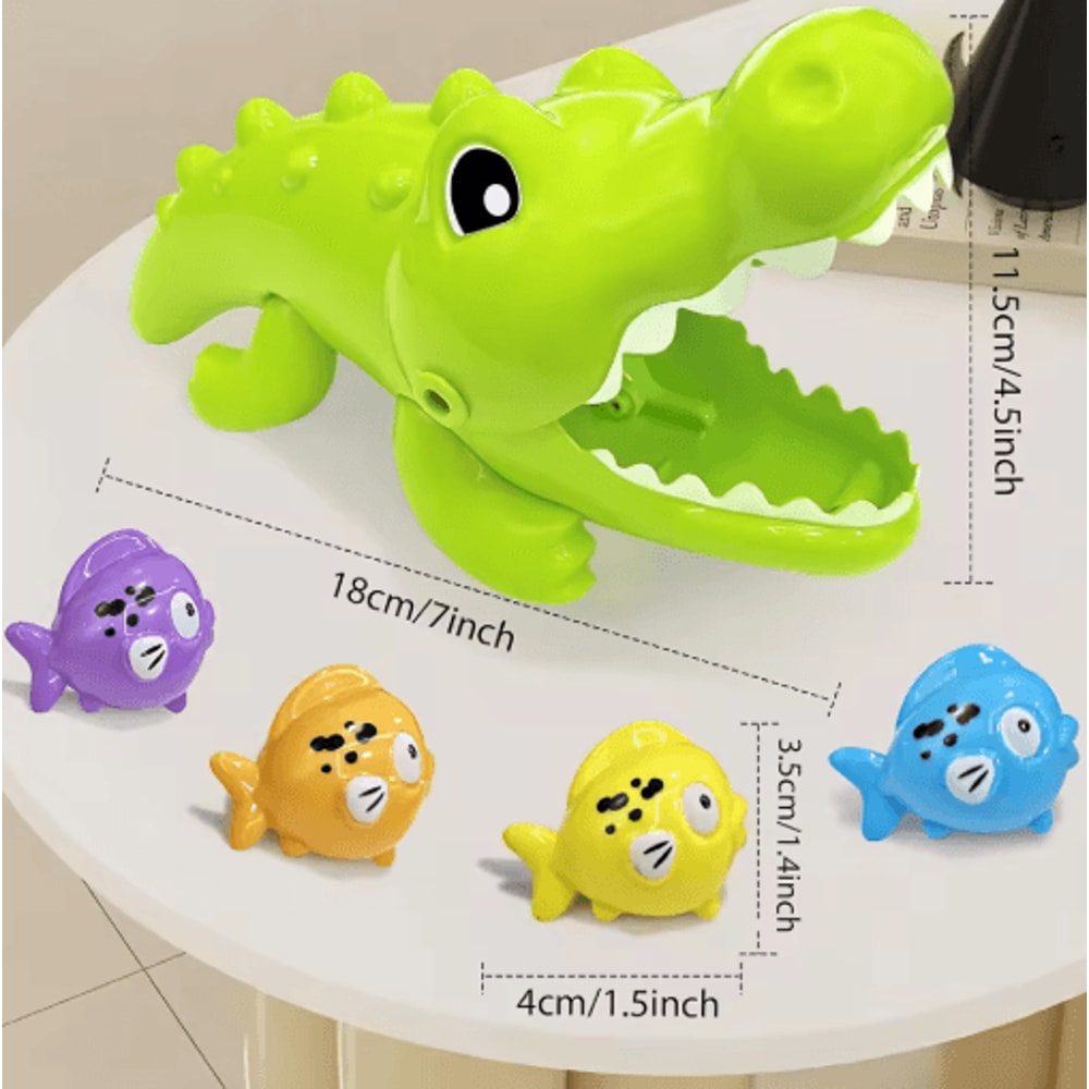 Crocodile Water Toy Set For Kids Interactive Bathtub Pool Play With Colorful Fish 4