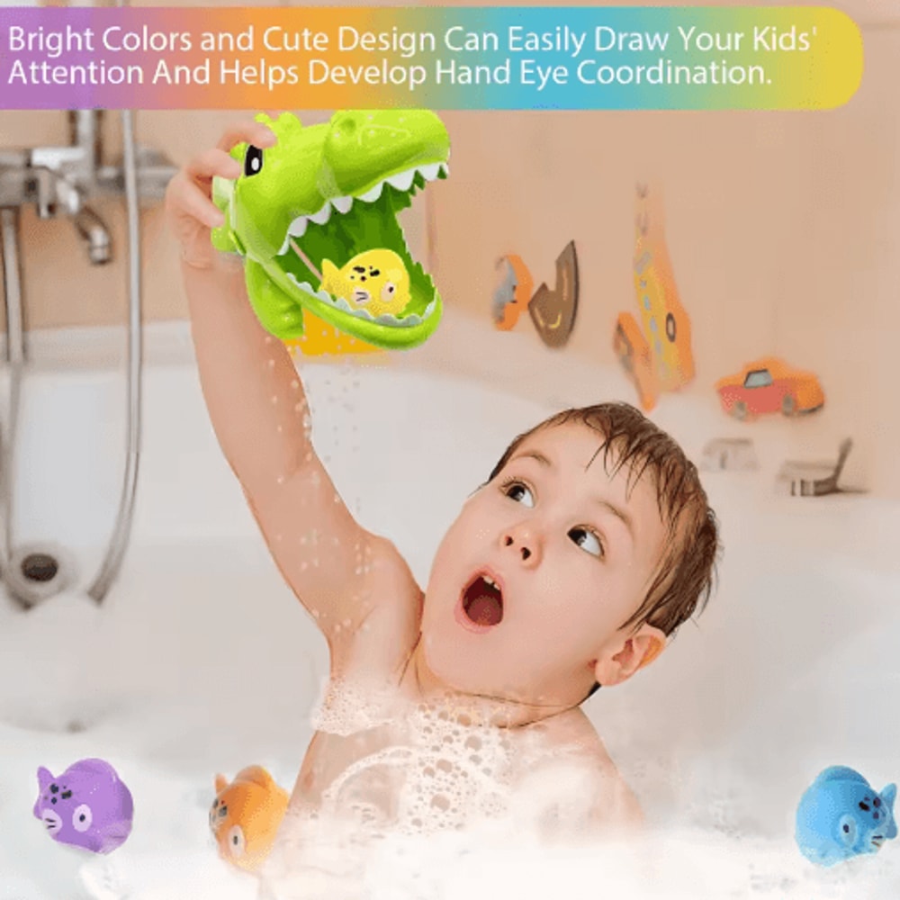 Crocodile Water Toy Set For Kids Interactive Bathtub Pool Play With Colorful Fish 5