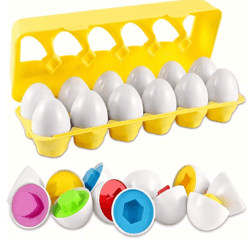 12 piece colorful egg shaped jigsaw puzzle set for toddlers early learning motor skills toy