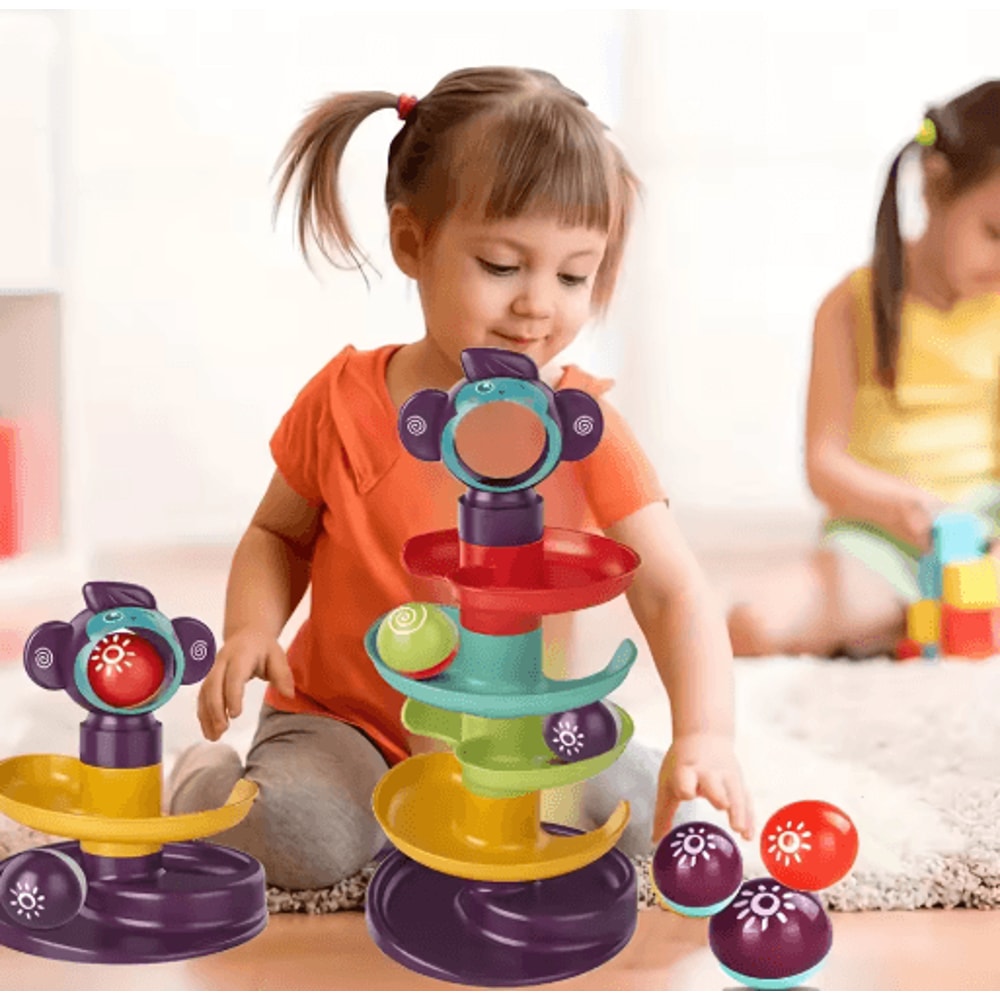 Track Ball Educational Toy Set Stacking Inertial Sliding Ball Track For Kids 2