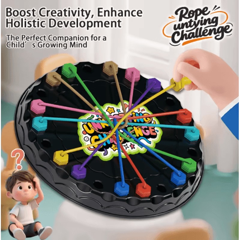 Childrens Puzzle Rope Challenge Board Game Interactive Logic Thinking Game For Kids 3