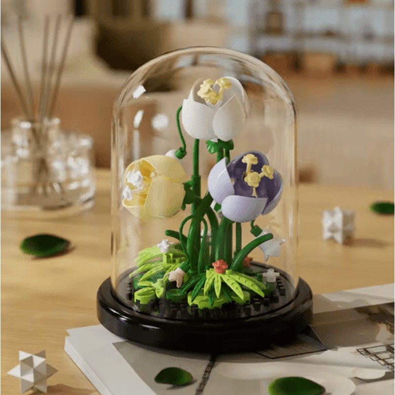 DIY Micro Building Block Sunflower Bouquet Handmade Puzzle Toy Desktop Decoration Gift 12