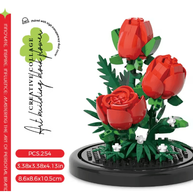 DIY Micro Building Block Sunflower Bouquet Handmade Puzzle Toy Desktop Decoration Gift 17