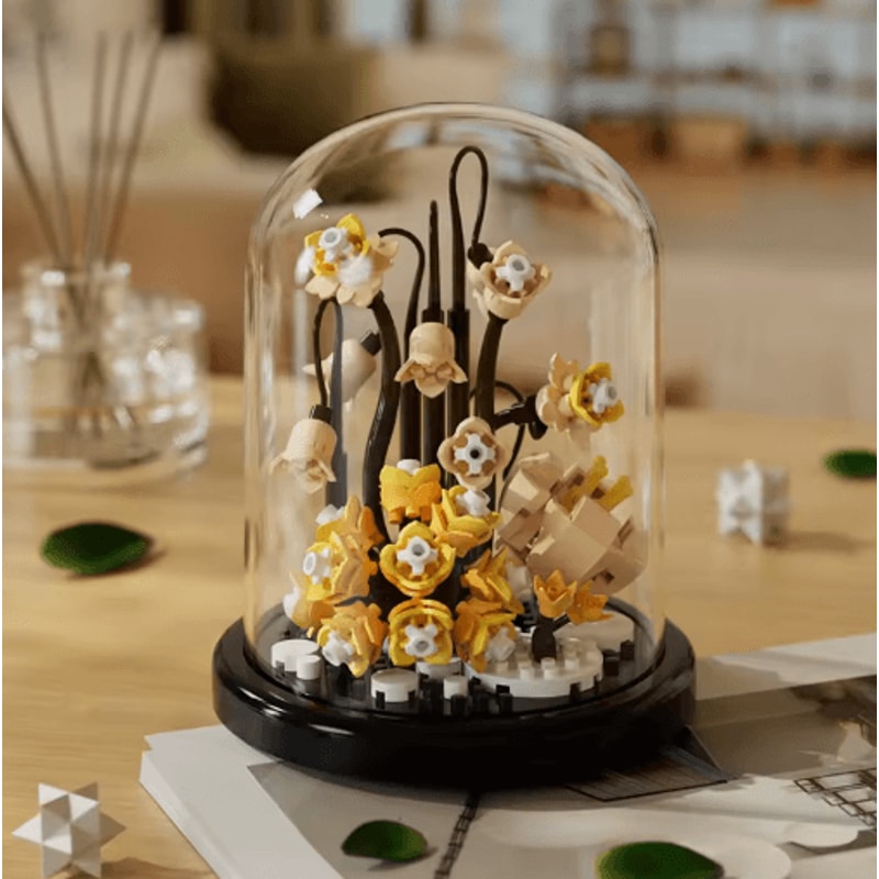 DIY Micro Building Block Sunflower Bouquet Handmade Puzzle Toy Desktop Decoration Gift 3