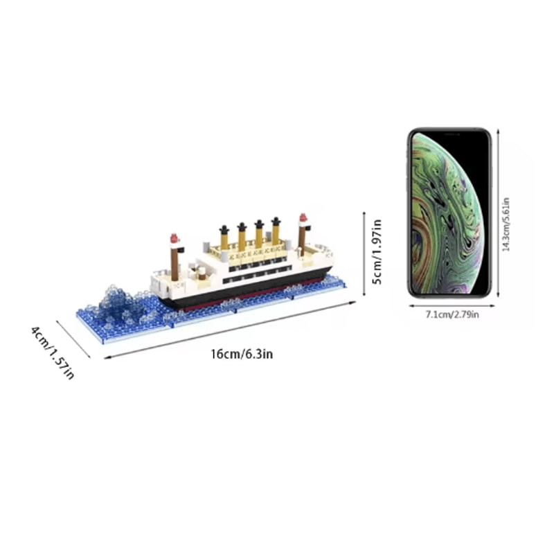Micro Particle Building Block Titanic Cruise Ship Model Giant Assembly Puzzle Toy For Kids 3