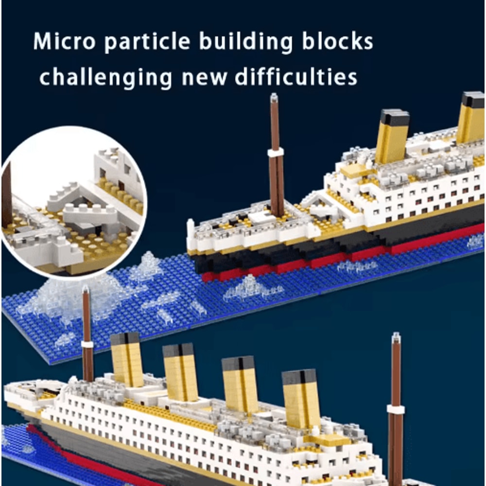 Micro Particle Building Block Titanic Cruise Ship Model Giant Assembly Puzzle Toy For Kids 4