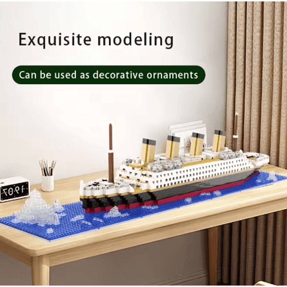 Micro Particle Building Block Titanic Cruise Ship Model Giant Assembly Puzzle Toy For Kids 6