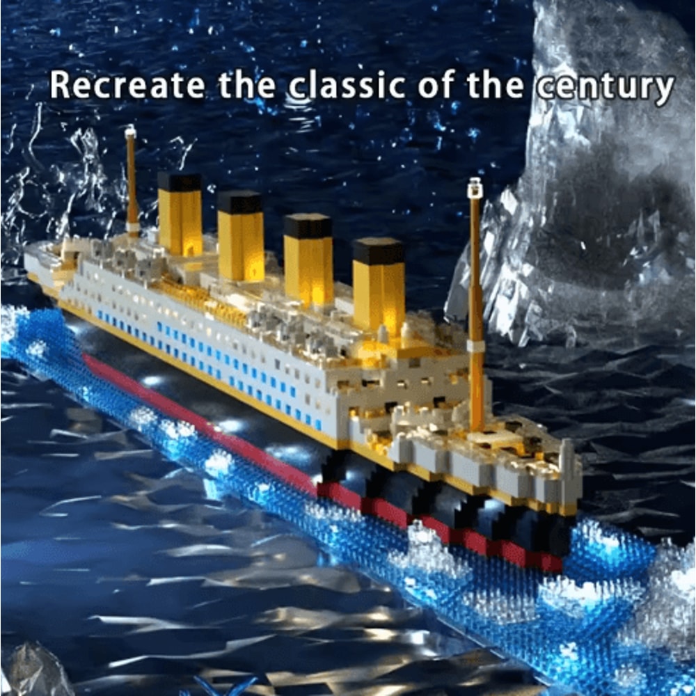 Micro Particle Building Block Titanic Cruise Ship Model Giant Assembly Puzzle Toy For Kids 7