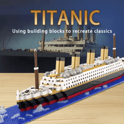 micro particle building block titanic cruise ship model giant assembly puzzle toy for kids