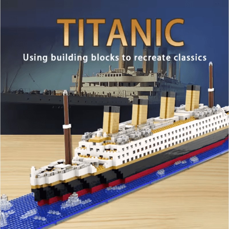 Micro Particle Building Block Titanic Cruise Ship Model Giant Assembly Puzzle Toy For Kids 0