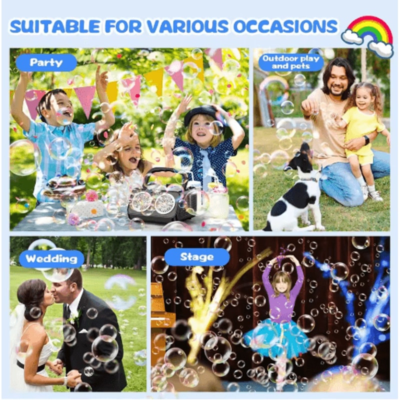 Handheld Automatic Bubble Machine For Kids Portable Outdoor Bubble Maker No Battery Needed 4