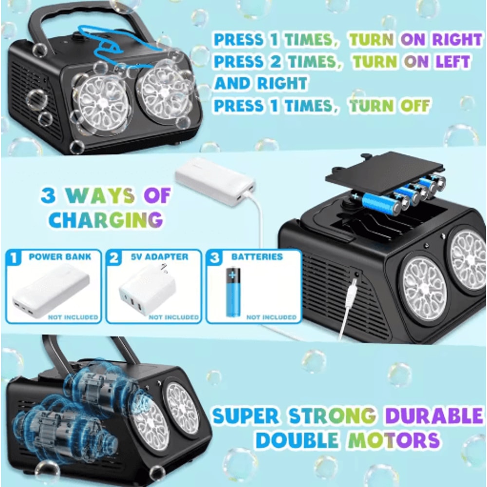 Handheld Automatic Bubble Machine For Kids Portable Outdoor Bubble Maker No Battery Needed 5