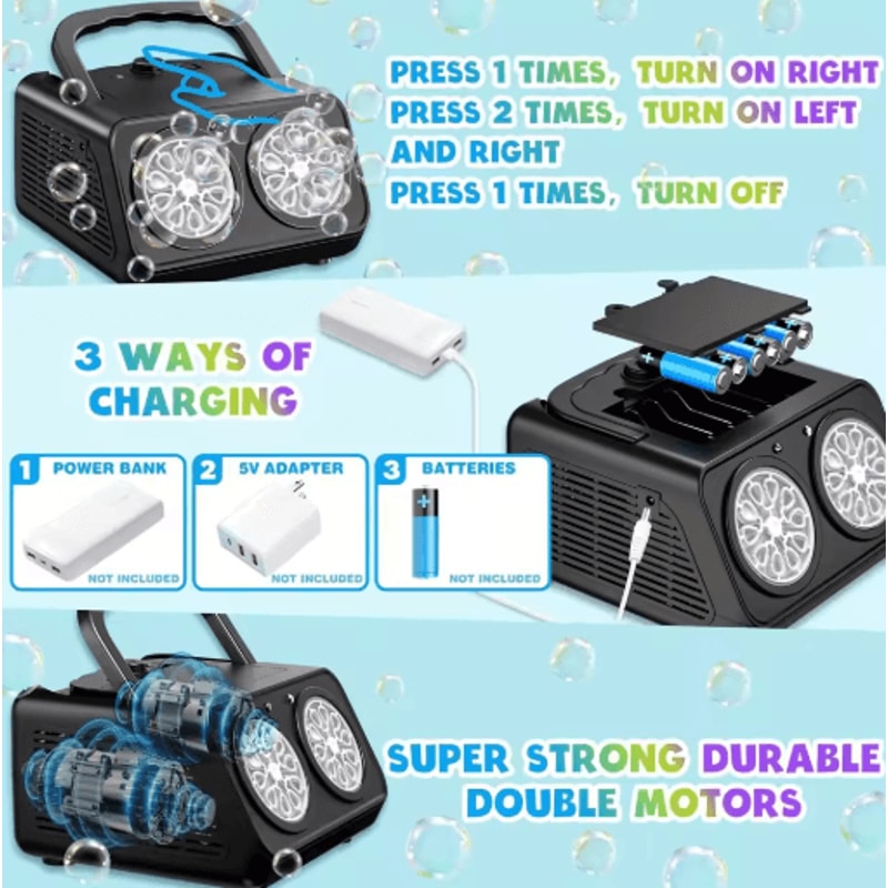 Handheld Automatic Bubble Machine For Kids Portable Outdoor Bubble Maker No Battery Needed 5