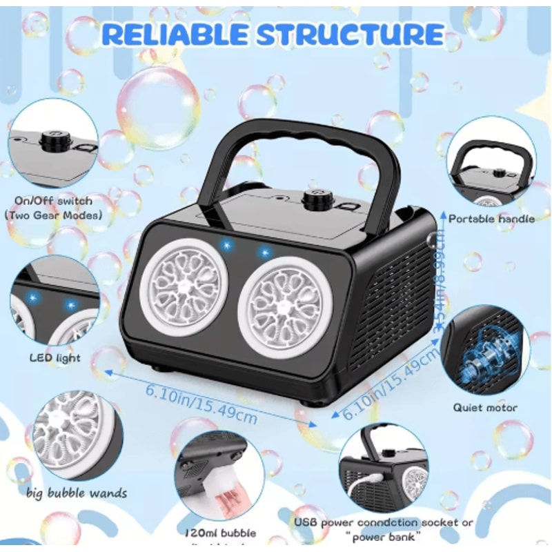 Handheld Automatic Bubble Machine For Kids Portable Outdoor Bubble Maker No Battery Needed 6