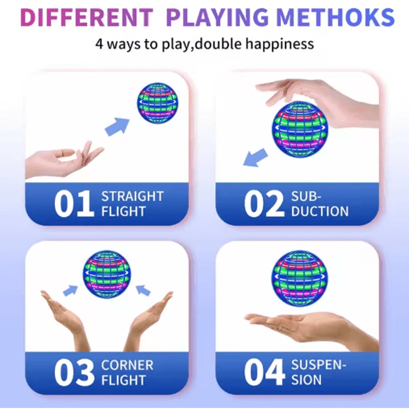 Intelligent Spinning Flying Ball Toy Luminous Induction Hover Orb For Kids 5