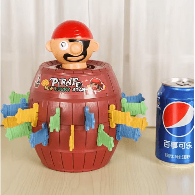 Pirate Barrel Sword Game For Kids Interactive Wooden Prank Board Game 2