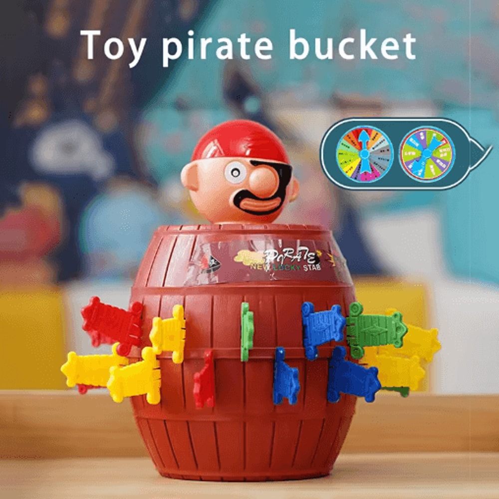 Pirate Barrel Sword Game For Kids Interactive Wooden Prank Board Game 3