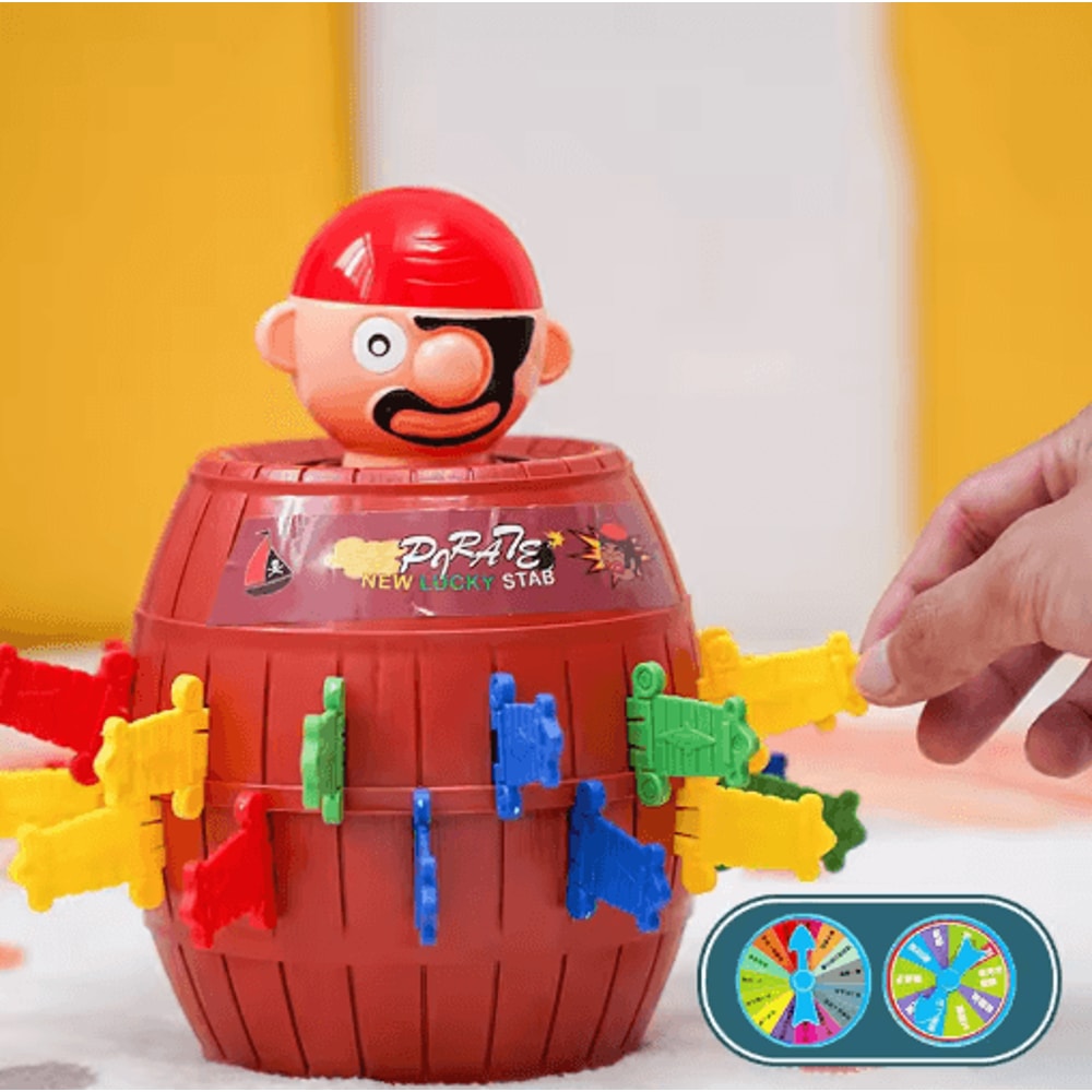 Pirate Barrel Sword Game For Kids Interactive Wooden Prank Board Game 0