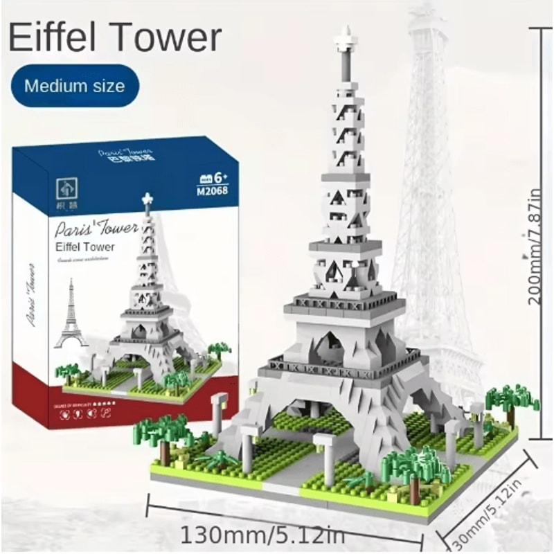 Paris Eiffel Tower Micro Building Block Set Decorative Desktop Assembly Ornament 3