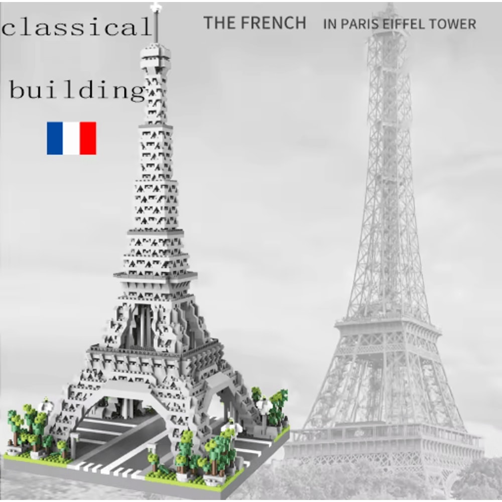 Paris Eiffel Tower Micro Building Block Set Decorative Desktop Assembly Ornament 6