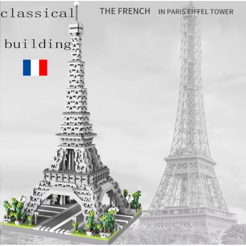 Paris Eiffel Tower Micro Building Block Set Decorative Desktop Assembly Ornament 6