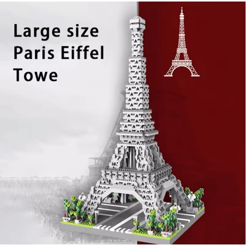 Paris Eiffel Tower Micro Building Block Set Decorative Desktop Assembly Ornament 0