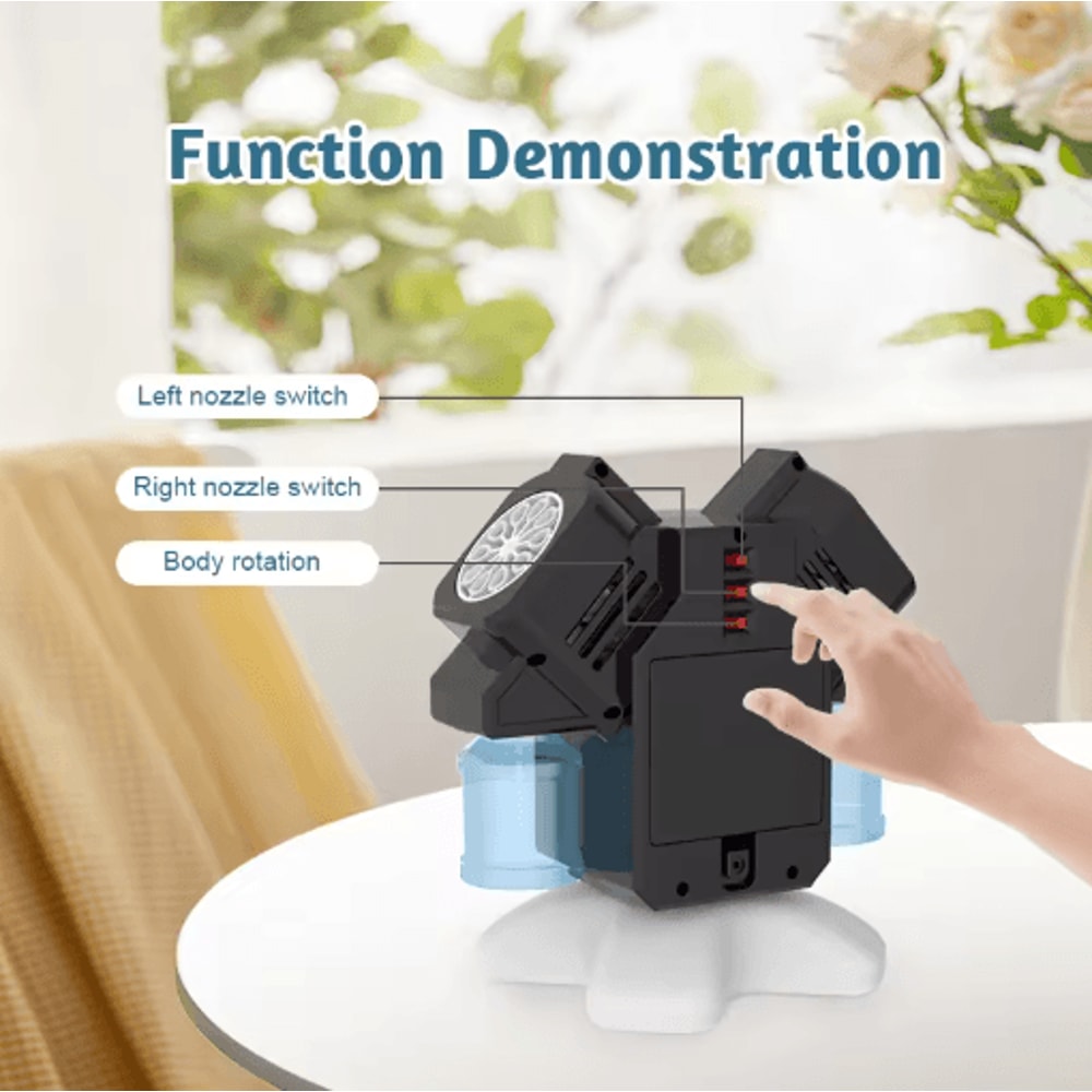 Double Head Rotating Bubble Machine For Kids Handheld Outdoor Bubble Toy No Battery Required 5