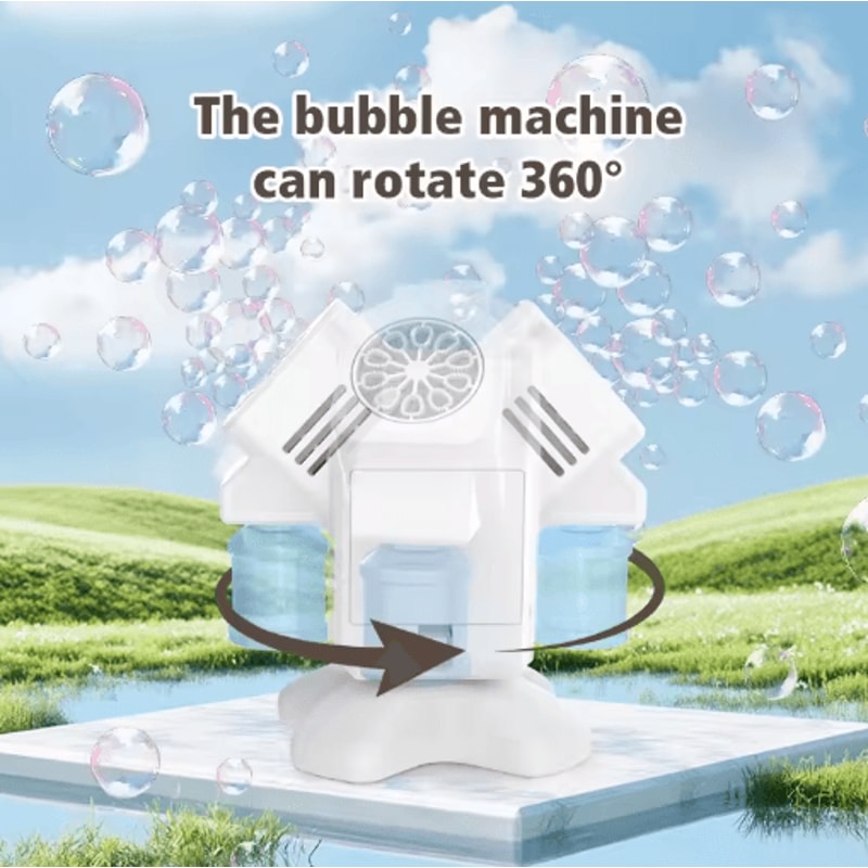 Double Head Rotating Bubble Machine For Kids Handheld Outdoor Bubble Toy No Battery Required 6