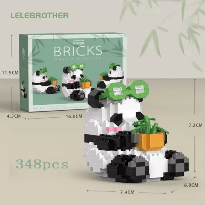 Micro Particle Panda Building Block Set Cartoon Puzzle Assembly Toy For Kids 1