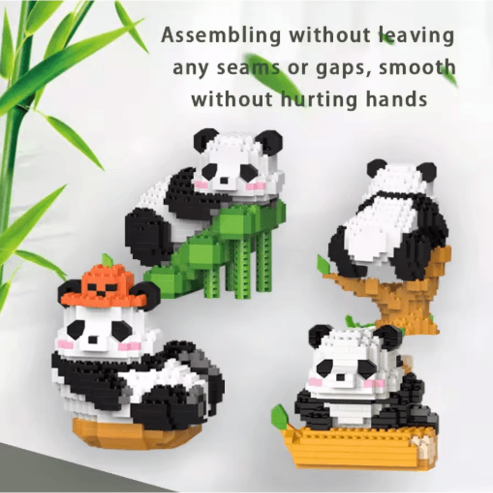 Micro Particle Panda Building Block Set Cartoon Puzzle Assembly Toy For Kids 10