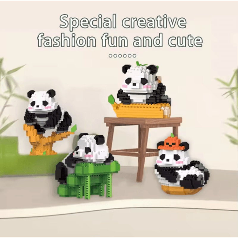 Micro Particle Panda Building Block Set Cartoon Puzzle Assembly Toy For Kids 11