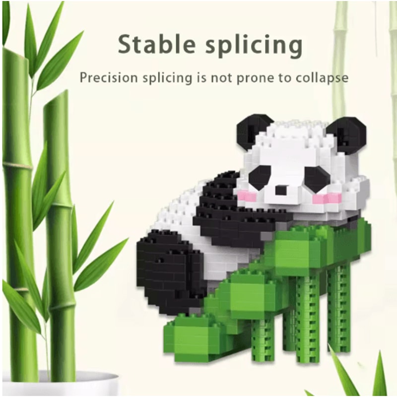 Micro Particle Panda Building Block Set Cartoon Puzzle Assembly Toy For Kids 12