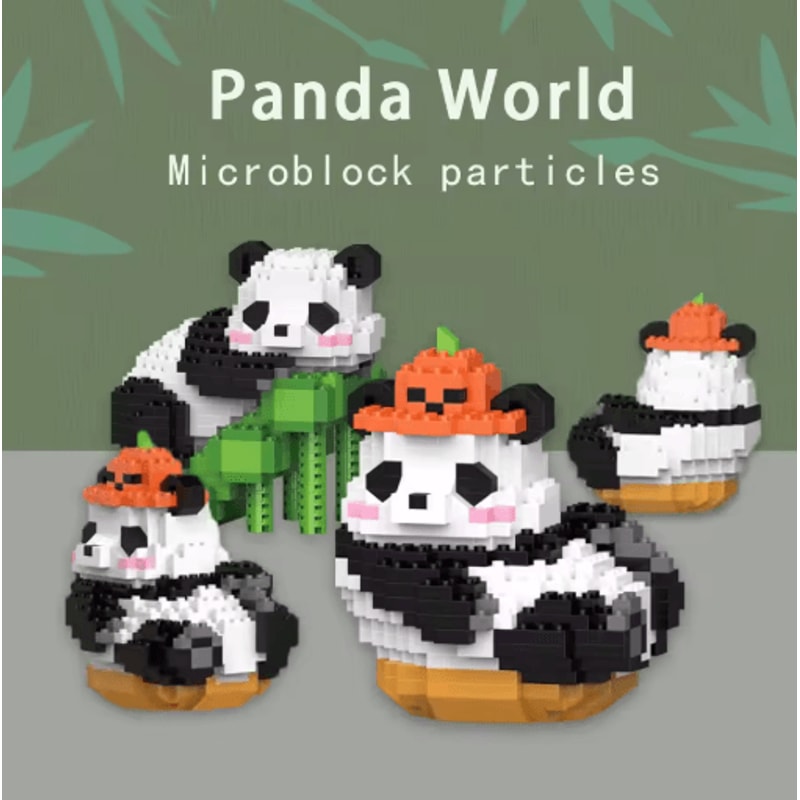 Micro Particle Panda Building Block Set Cartoon Puzzle Assembly Toy For Kids 0