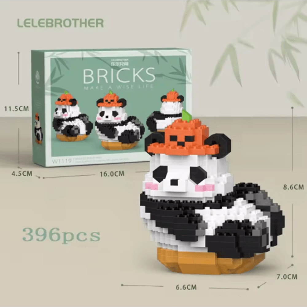 Micro Particle Panda Building Block Set Cartoon Puzzle Assembly Toy For Kids 2