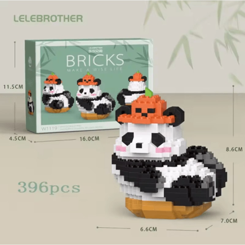Micro Particle Panda Building Block Set Cartoon Puzzle Assembly Toy For Kids 2