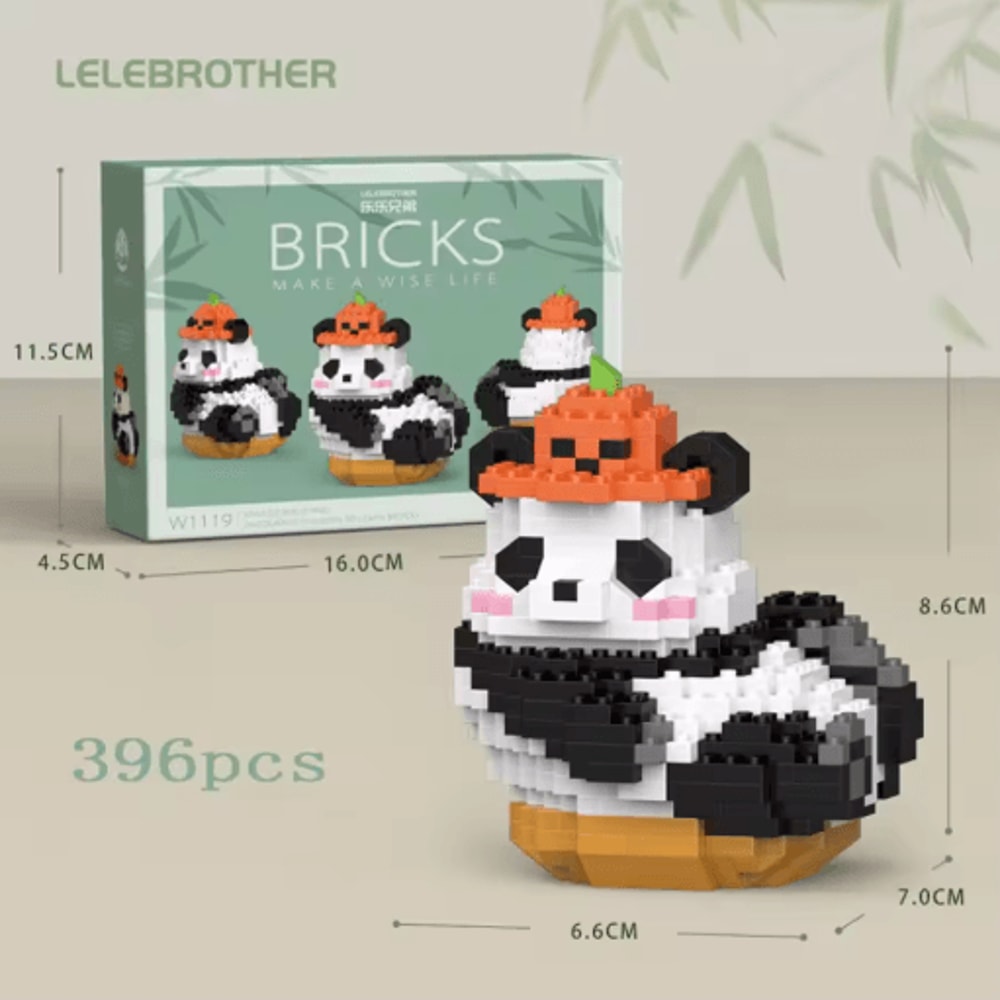 Micro Particle Panda Building Block Set Cartoon Puzzle Assembly Toy For Kids 3