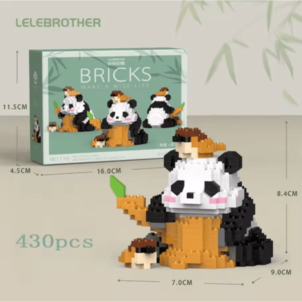 Micro Particle Panda Building Block Set Cartoon Puzzle Assembly Toy For Kids 4