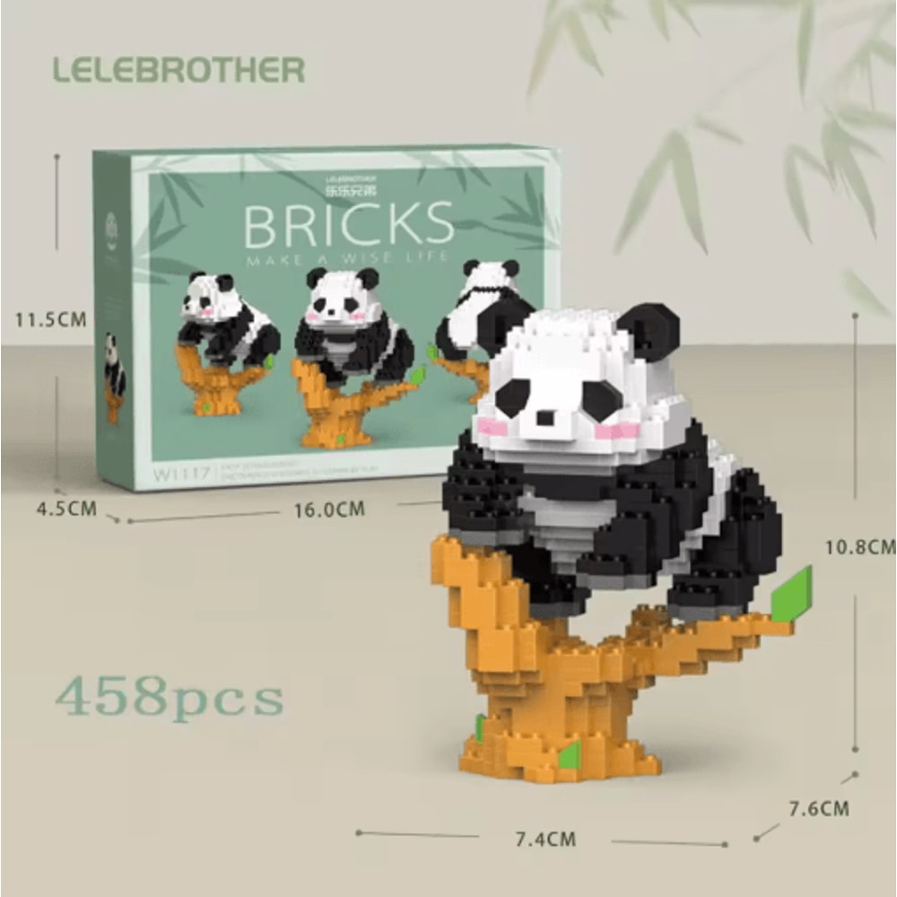 Micro Particle Panda Building Block Set Cartoon Puzzle Assembly Toy For Kids 5