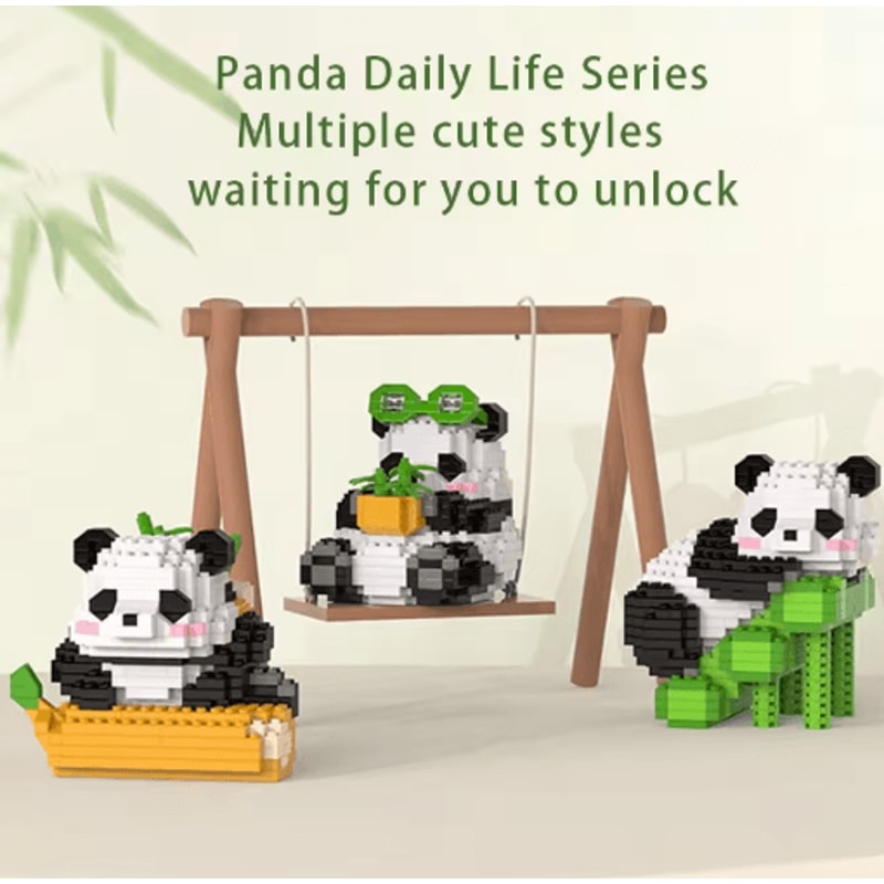 Micro Particle Panda Building Block Set Cartoon Puzzle Assembly Toy For Kids 8