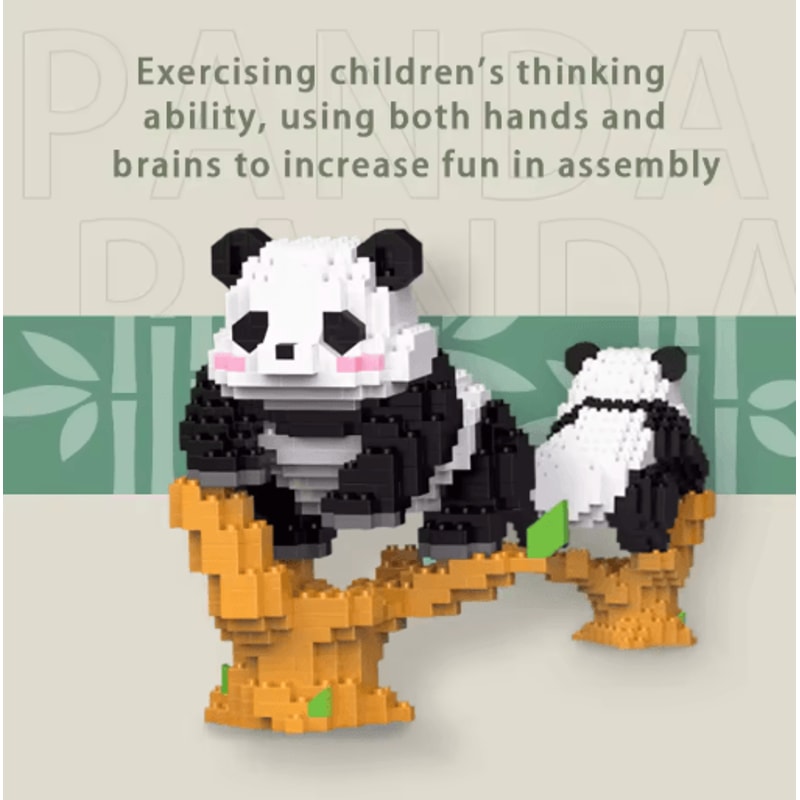 Micro Particle Panda Building Block Set Cartoon Puzzle Assembly Toy For Kids 9